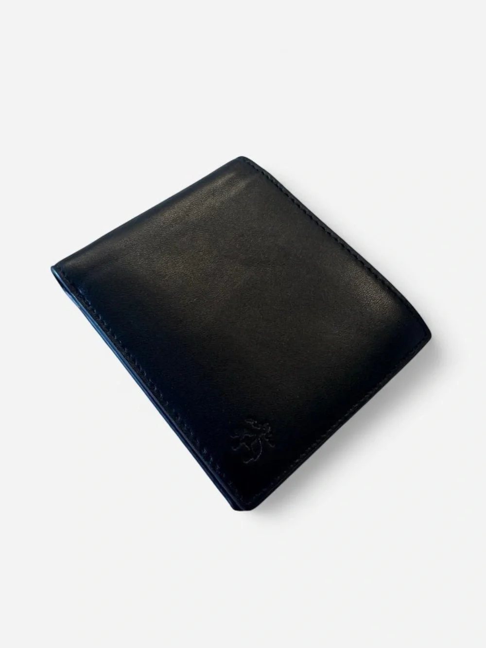 [New] Brooks Brothers Classic Black Leather Men's Bi-Fold Wallet